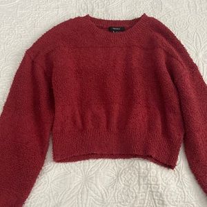 Red cropped sweater